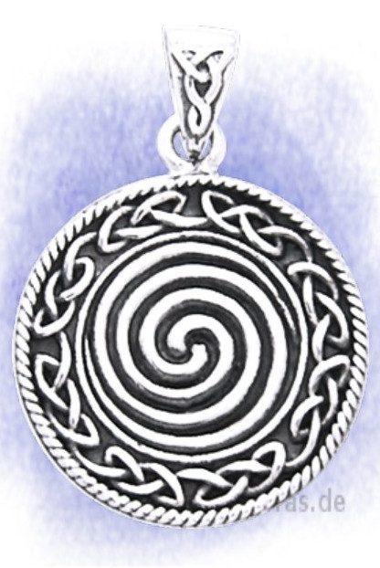 Anhänger Lebensspirale mit keltischem Muster aus 925-Silber2