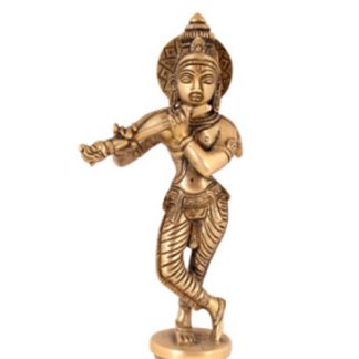 Krishna stehend 16cm 324x324 - Krishna mit Kuh 15cm kupfer-silber-gold