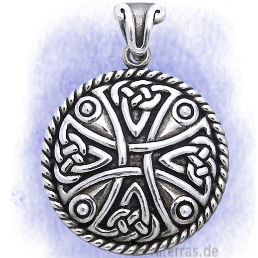 Anhänger verschlungenes Kreuz, rund aus 925-Silber