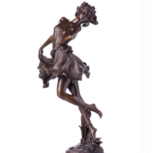 Bronzefigur Blumenmädchen 39x23x16cm