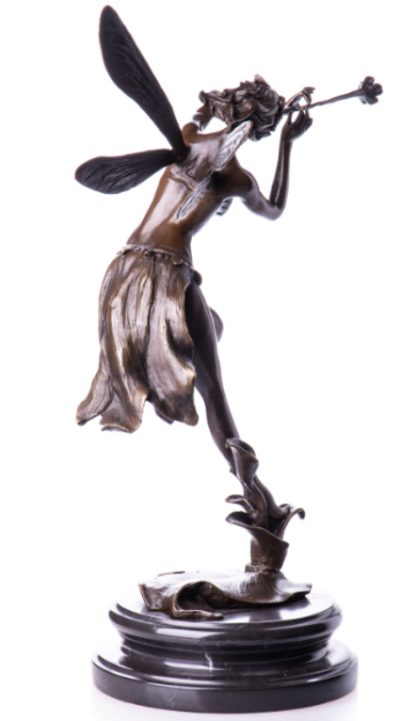 Bronzefigur Elfe mit Flöte 42x26x16cm3 416x721 - Bronze Figur "Elfe mit Flöte" 42x26x16cm