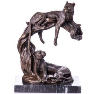 Bronzefigur Tier Leoparden af Baum 36x29x16cm 324x324 - Bronze Figur "Blumenmädchen" 39x25x16cm