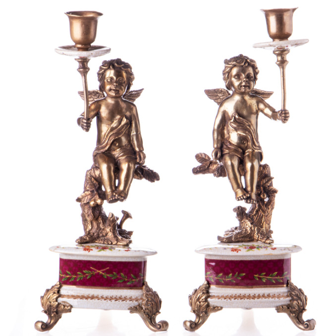 Kerzenständer Engel auf Baum 31x12x15cm