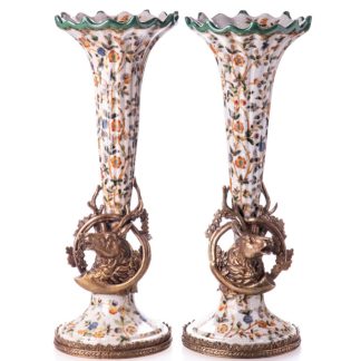 Kerzenständer Vasen mit Hirsch 34x14x12cm