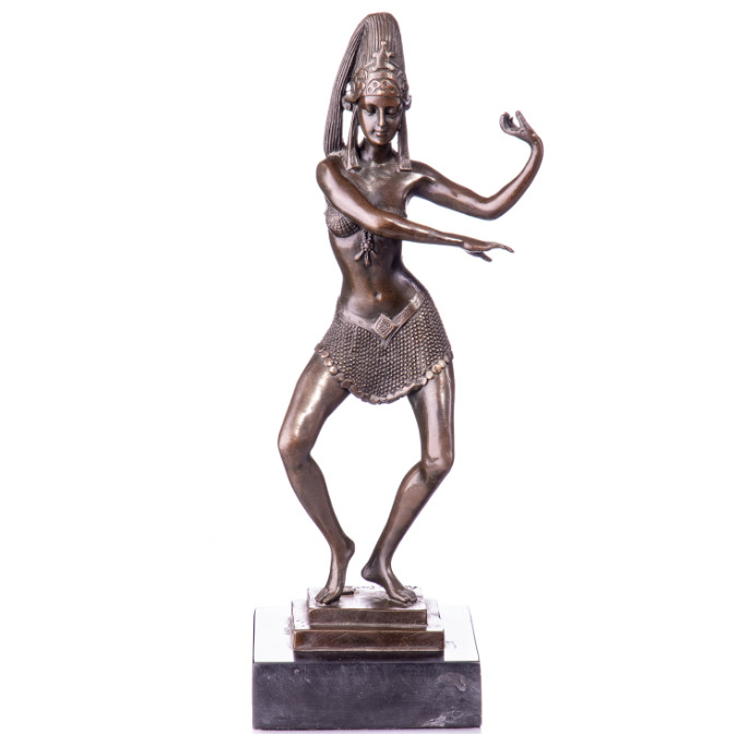Bronze Figur Art Deco Tänzerin 28cm - Bronze Figur "Art Deco Tänzerin" 28cm