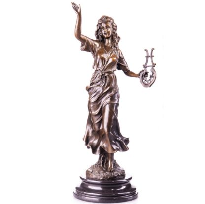 Bronze Figur Frau mit Lyra 59cm