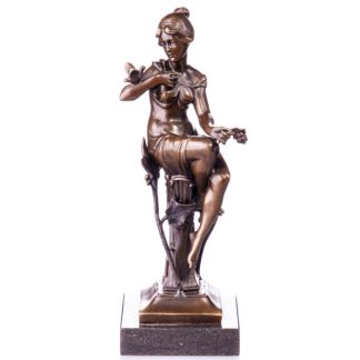 Bronze Figur Frau mit Vogel 23cm 324x324 - Farbige Bronze Figur "Art Deco Frau mit Kleid" 39cm