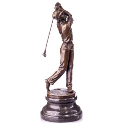 Bronze Figur Golfspieler beim Abschlag 28cm2