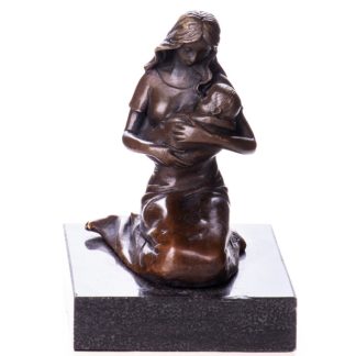 Bronze Figur Mutter und Kind 12cm