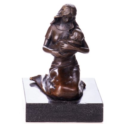 Bronze Figur Mutter und Kind 12cm