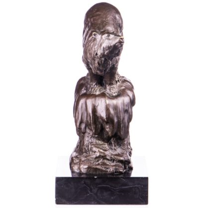 Bronze Figur Tier Eisbär auf Felsen 34cm2
