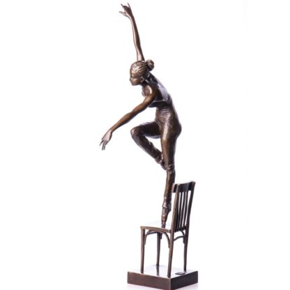 Bronze Figur Tänzerin auf Stuhl 49cm2