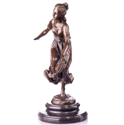 Bronze Figur Tänzerin mit Tamburin 31cm2
