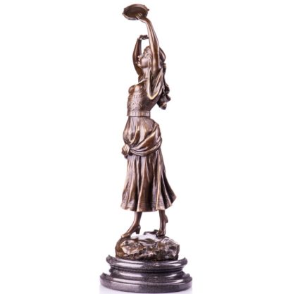Bronze Figur Tänzerin mit Tamburin 50cm2