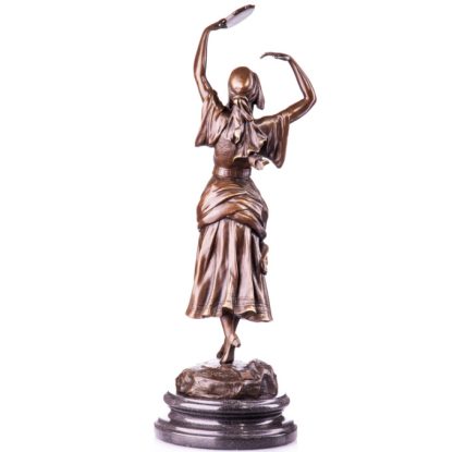 Bronze Figur "Tänzerin mit Tamburin" 50cm – Bild 4