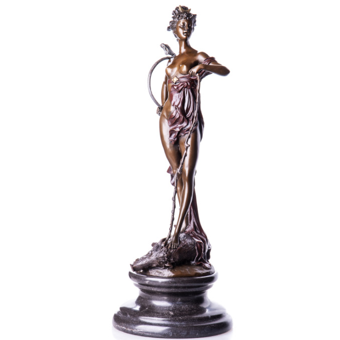 Bronzefigur Götter Diana bei der Jagd 49x17x17cm Bronzefigur Götter Diana bei der Jagd 49x17x17cm