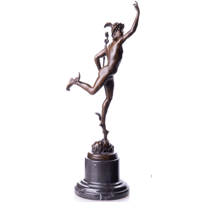 Bronze Figur Götter "Merkur nach Giambologna" 44x15x12cm Bronzefigur Götter Merkur nach Giambologna 44x15x12cm - Bronze Figur Götter "Merkur nach Giambologna" 44x15x12cm