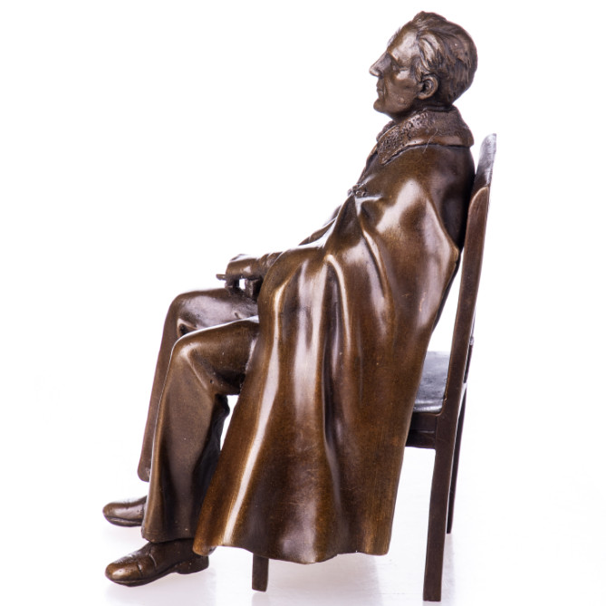Bronzefigur Politik Franklin D. Roosevelt 17x11x11cm3 Bronzefigur Politik Franklin D. Roosevelt 17x11x11cm – Bild 3