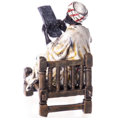 Farbige Bronzefigur Schreibender auf Stuhl Wiener Art3 416x416 - Farbige Bronzefigur "Schreibender auf Stuhl" Wiener Art