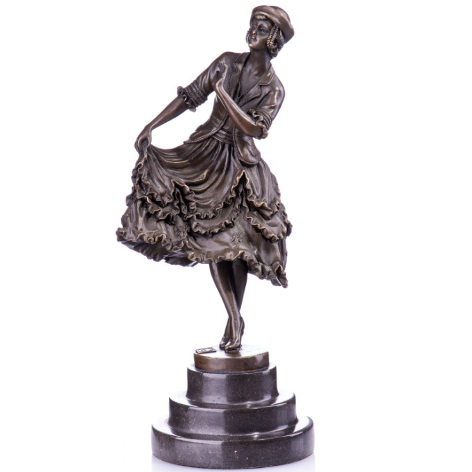 Bronze Figur "Art Deco Tänzerin" 30cm Art Deco Bronze Figur Tänzerin 30cm - Bronze Figur "Art Deco Tänzerin" 30cm