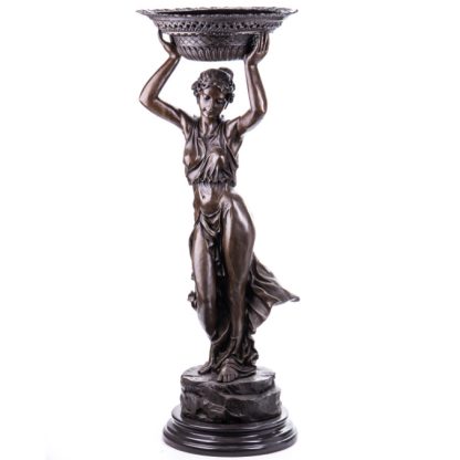 Bronze Figur "Frau mit Schale" 115cm
