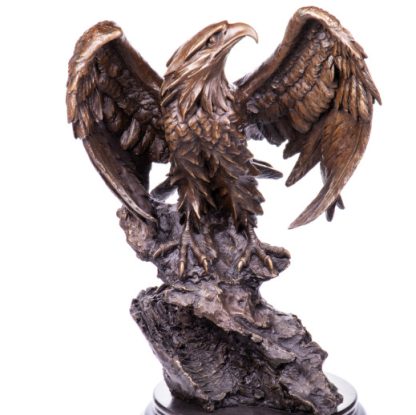 Bronze Figur Adler auf Felsen 70cm