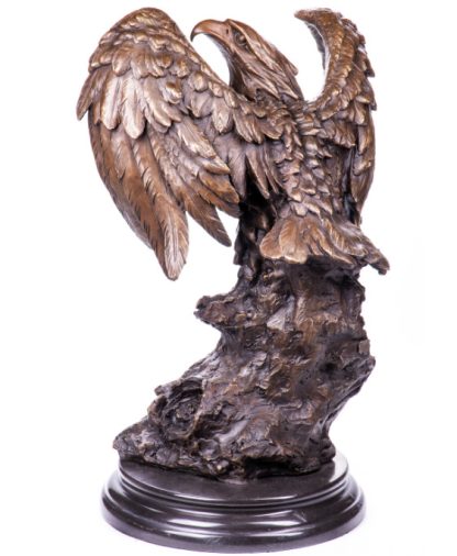 Bronze Figur Adler auf Felsen 70cm2