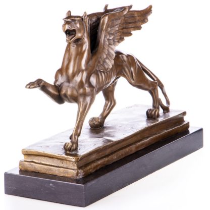Bronzefigur Fabelwesen Greif - halb Adler halb Löwe 23x31cm2