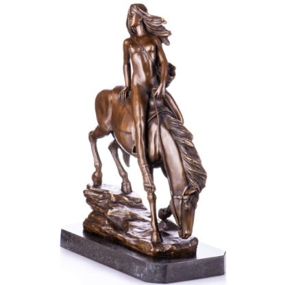 Bronzefigur Lady - auf Pferd 42cm2