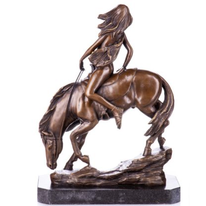 Bronzefigur Lady auf Pferd 42cm3 416x415 - Bronze Figur "Lady - auf Pferd" 42cm