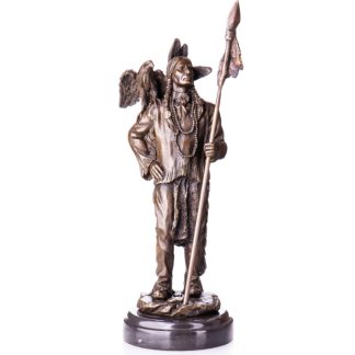 Bronzefigur Western - Indianer mit Adler und Speer Bronzefigur Western - Indianer mit Adler und Speer