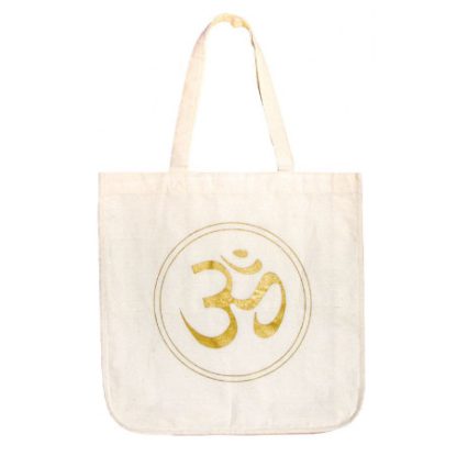 Tasche OM Baumwolle natur-gold 40x40cm