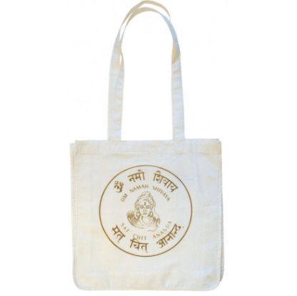 Tasche OM Namah Shivaya Baumwolle natur-gold 40x40cm