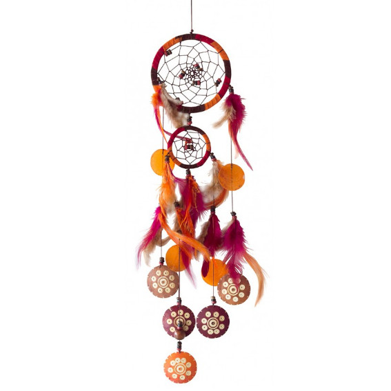 Traumfänger Coco Leder 12x60cm - Traumfänger "Coco" Leder 12x60cm