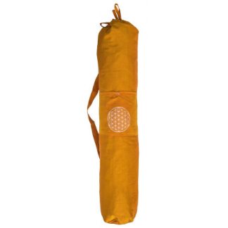 Yoga Tasche Blume des Lebens Baumwolle saffran 20x80cm 1 324x324 - Tragebeutel für Yogamatten verschiedene Farben Nylon 63x14,5cm