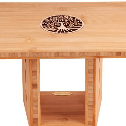 Meditationsbank Bambus mit Yggdrasil