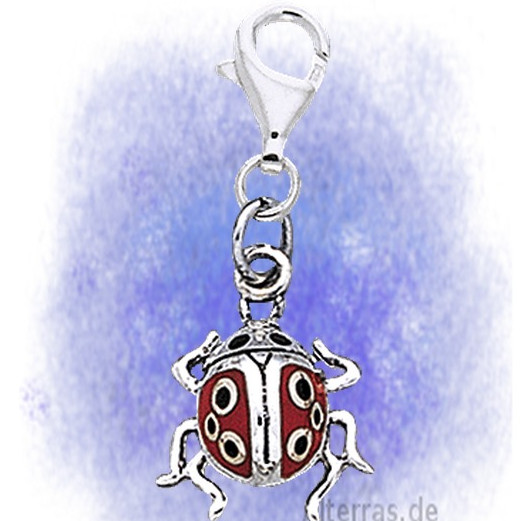 Charm-Clip Glückskäfer aus 925-Silber