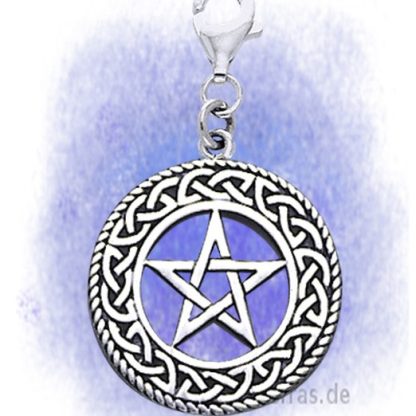 Charm-Clip Pentagramm mit keltischen Muster aus 925-Silber