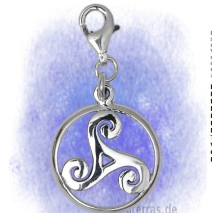 Charm-Clip Triskel Spirale aus 925-Silber