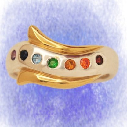 Ring Chakra aus 925-Silber vergoldet