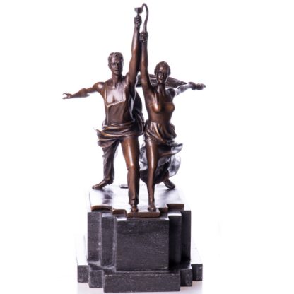 Bronze Figur Art Deco "Arbeiter und Kolchosebäuerin" 33cm