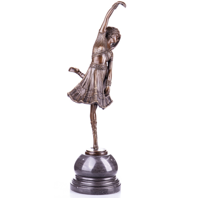 Bronze Figur Art Deco Kosakische Tänzerin nach D.H.Chiparus 53cm2 Bronze Figur Art Deco Kosakische Tänzerin nach D.H.Chiparus 53cm2
