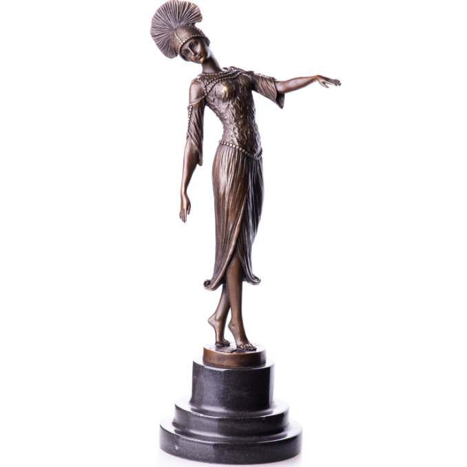 Bronze Figur "Art Deco Tänzerin" 40cm Bronze Figur Art Deco Tänzerin 40cm 1 - Bronze Figur "Art Deco Tänzerin" 40cm