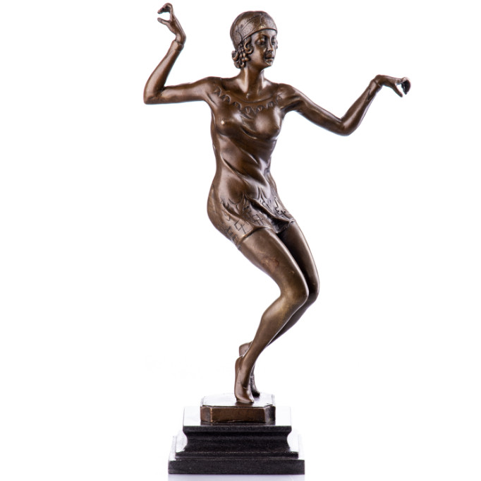 Bronze Figur Art Deco Tänzerin 40x24cm Bronze Figur Art Deco Tänzerin 40x24cm