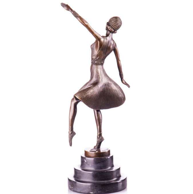 Bronze Figur Art Deco Tänzerin 34cm2 Bronze Figur Art Deco Tänzerin 34cm2