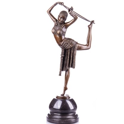 Bronze Figur Art Deco Tänzerin mit Ring nach D.H.Chiparus 52cm 416x416 - Bronze Figur "Art Deco Tänzerin mit Ring" nach D.H.Chiparus 52cm