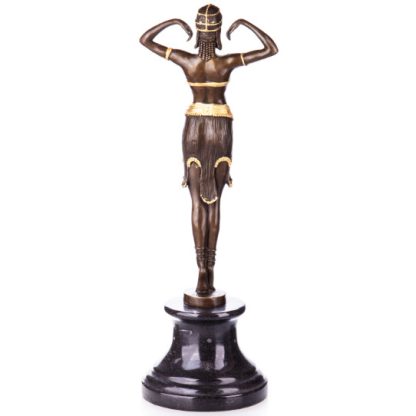 Bronze Figur Art Deco Tänzerin nach D.H.Chiparus farbig 43cm2