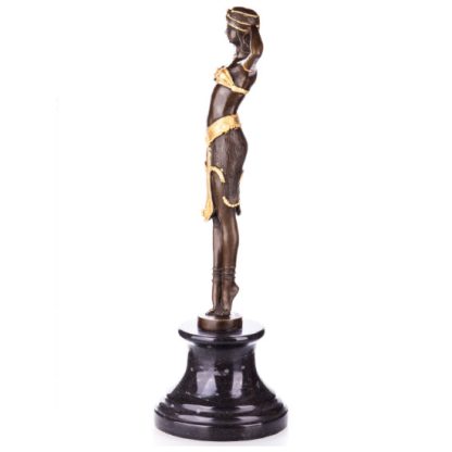 Bronze Figur "Art Deco Tänzerin" nach D.H.Chiparus farbig 43cm – Bild 3