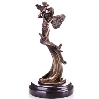 Bronze Figur Feen und Vögel 25cm