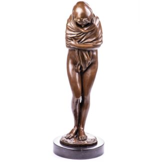 Bronze Figur Frau Die Frierende nach Houdon 71cm